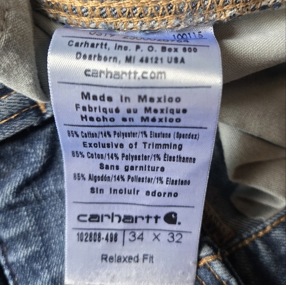 Carhartt Blue Straight Jeans Essential Style - Picture 6 of 8